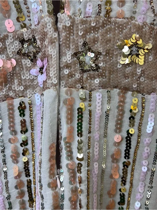 Free People Dress Mini Sequin V-Neck Blush Rose - Picture 9 of 9